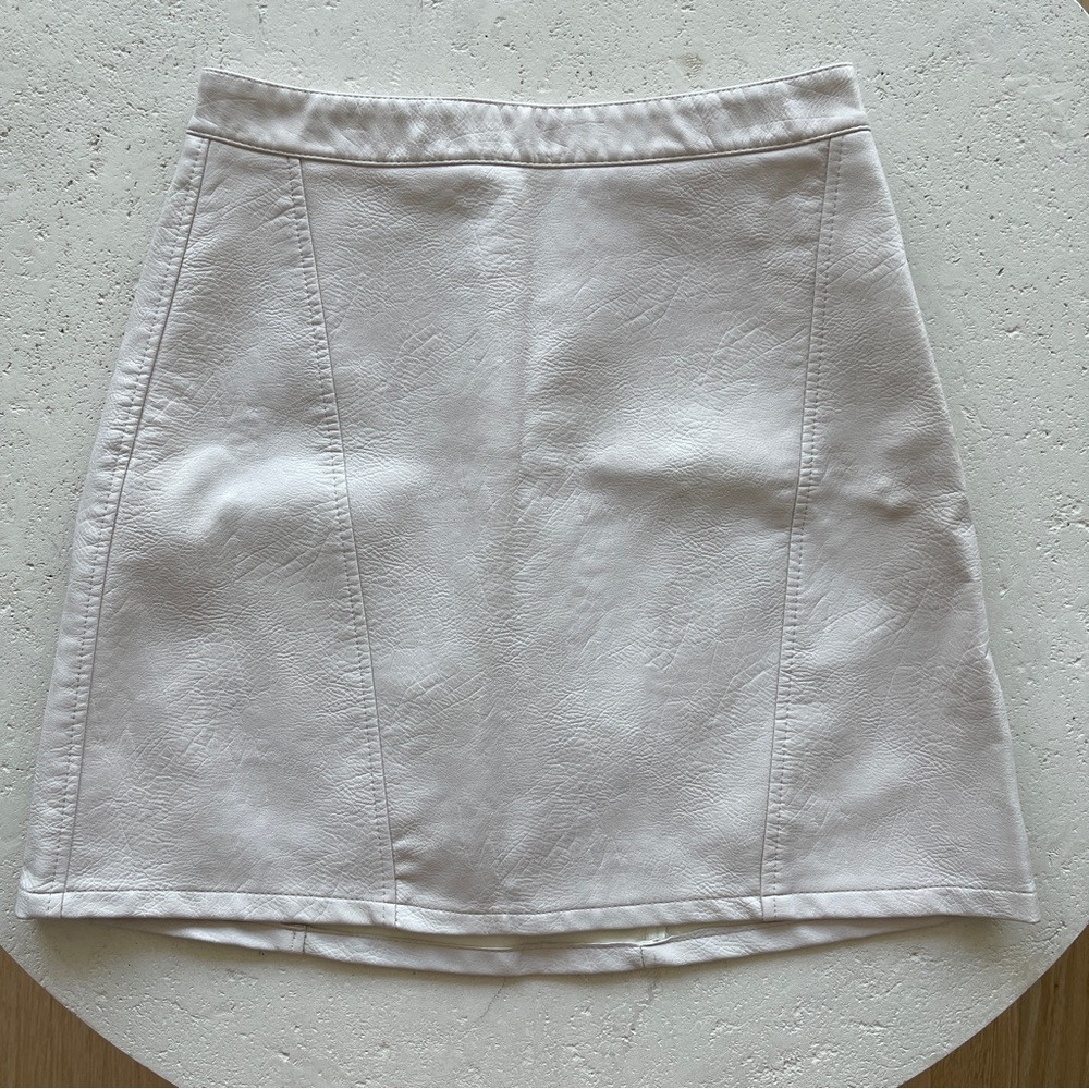 Zara Faux Leather A-line Mini Skirt Zipper Detail